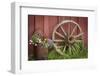 Canada, British Columbia, Cache Creek. Vintage wagon wheel.-Jaynes Gallery-Framed Photographic Print