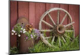 Canada, British Columbia, Cache Creek. Vintage wagon wheel.-Jaynes Gallery-Mounted Photographic Print