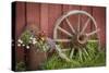 Canada, British Columbia, Cache Creek. Vintage wagon wheel.-Jaynes Gallery-Stretched Canvas