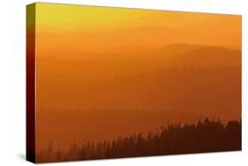 Canada, British Columbia, Carmanah-Walbran Provincial Park. Mountains and forests at sunset.-Jaynes Gallery-Stretched Canvas