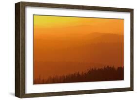 Canada, British Columbia, Carmanah-Walbran Provincial Park. Mountains and forests at sunset.-Jaynes Gallery-Framed Photographic Print