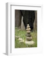 Canada, British Columbia, Cowichan Valley. Balanced Rocks at a Lavender Farm-Kevin Oke-Framed Photographic Print