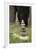 Canada, British Columbia, Cowichan Valley. Balanced Rocks at a Lavender Farm-Kevin Oke-Framed Photographic Print