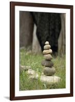 Canada, British Columbia, Cowichan Valley. Balanced Rocks at a Lavender Farm-Kevin Oke-Framed Photographic Print