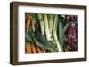 Canada, British Columbia, Cowichan Valley, Duncan. Leeks, Carrots and Beets at a Farmers Market-Kevin Oke-Framed Photographic Print