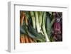 Canada, British Columbia, Cowichan Valley, Duncan. Leeks, Carrots and Beets at a Farmers Market-Kevin Oke-Framed Photographic Print