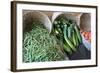 Canada, British Columbia, Cowichan Valley. Green Beans and Zucchini in Wicker Baskets-Kevin Oke-Framed Photographic Print