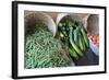 Canada, British Columbia, Cowichan Valley. Green Beans and Zucchini in Wicker Baskets-Kevin Oke-Framed Photographic Print