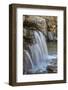 Canada, British Columbia, East Kootenay Mountains. Waterfall pouring out of limestone.-Jaynes Gallery-Framed Photographic Print