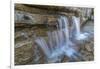 Canada, British Columbia, East Kootenay Mountains. Waterfall pouring out of limestone.-Jaynes Gallery-Framed Photographic Print