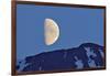 Canada, British Columbia. Half moon rising above mountain.-Jaynes Gallery-Framed Photographic Print