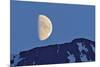 Canada, British Columbia. Half moon rising above mountain.-Jaynes Gallery-Mounted Photographic Print