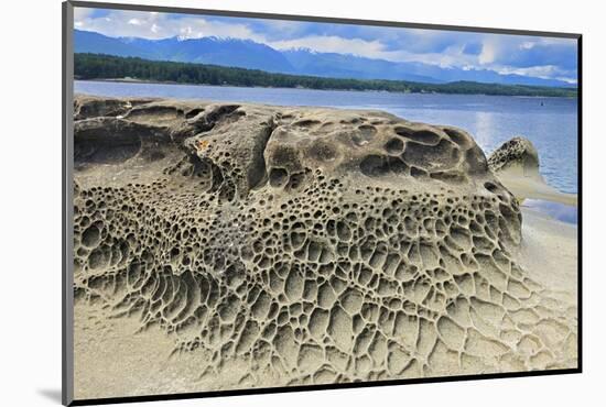 Canada, British Columbia, Hornby Island. Eroded rock along ocean shore.-Jaynes Gallery-Mounted Photographic Print