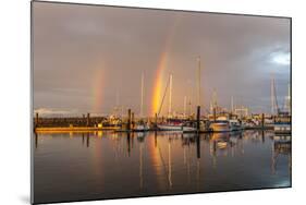 Canada, British Columbia, Inside Passage. Rainbows over Port Mcneill Marina-Jaynes Gallery-Mounted Photographic Print