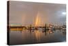 Canada, British Columbia, Inside Passage. Rainbows over Port Mcneill Marina-Jaynes Gallery-Stretched Canvas