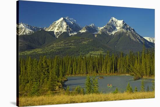 Canada, British Columbia, Kootenay National Park. Canoeing on Kootenay River.-Jaynes Gallery-Stretched Canvas