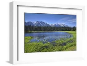 Canada, British Columbia. Mehan Lake and Coast Mountains.-Jaynes Gallery-Framed Photographic Print