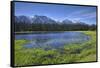 Canada, British Columbia. Mehan Lake and Coast Mountains.-Jaynes Gallery-Framed Stretched Canvas