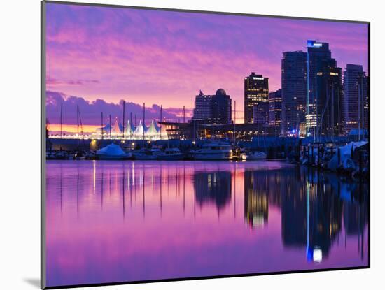 Canada, British Columbia, Vancouver, City View and Canada Place from Coal Harbour-Walter Bibikow-Mounted Photographic Print