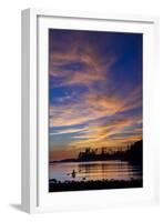 Canada, British Columbia Vancouver Island, Ucluelet, West Coast, Kayak at Sunset-Christian Heeb-Framed Photographic Print