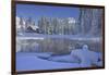 Canada, British Columbia, Yoho National Park. Cabin at Emerald Lake in winter.-Jaynes Gallery-Framed Photographic Print