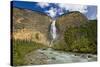 Canada, British Columbia, Yoho National Park. Takakkaw Falls and Kicking Horse River.-Jaynes Gallery-Stretched Canvas