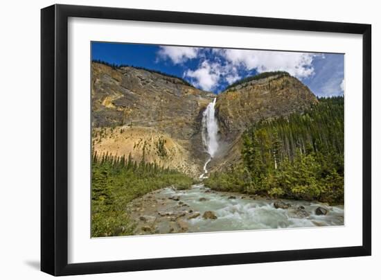 Canada, British Columbia, Yoho National Park. Takakkaw Falls and Kicking Horse River.-Jaynes Gallery-Framed Photographic Print
