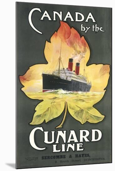 Canada by the Cunard Line Poster-null-Mounted Art Print