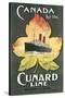 Canada by the Cunard Line Poster-null-Stretched Canvas