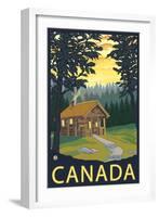 Canada, Cabin Scene-Lantern Press-Framed Art Print