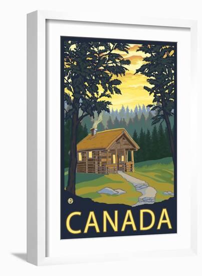 Canada, Cabin Scene-Lantern Press-Framed Art Print