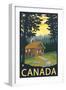 Canada, Cabin Scene-Lantern Press-Framed Art Print