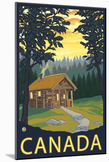 Canada, Cabin Scene-Lantern Press-Mounted Art Print