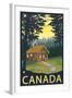 Canada, Cabin Scene-Lantern Press-Framed Art Print