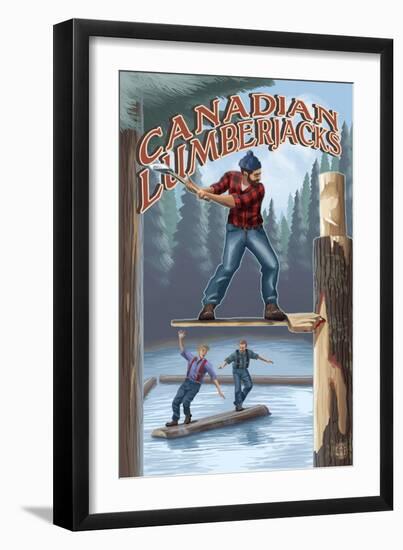 Canada, Canadian Lumberjacks-Lantern Press-Framed Art Print