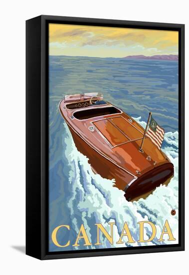 Canada, Chris Craft Boat-Lantern Press-Framed Stretched Canvas