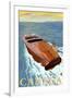 Canada, Chris Craft Boat-Lantern Press-Framed Art Print