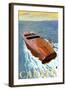 Canada, Chris Craft Boat-Lantern Press-Framed Art Print