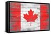 Canada Country Flag - Barnwood Painting-Lantern Press-Framed Stretched Canvas