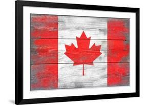 Canada Country Flag - Barnwood Painting-Lantern Press-Framed Premium Giclee Print