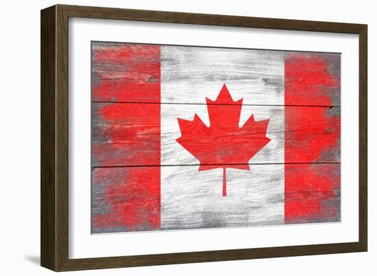Canada Country Flag - Barnwood Painting-Lantern Press-Framed Art Print