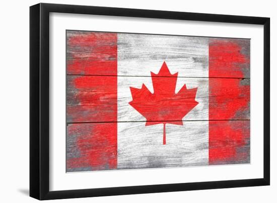 Canada Country Flag - Barnwood Painting-Lantern Press-Framed Art Print