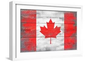 Canada Country Flag - Barnwood Painting-Lantern Press-Framed Art Print