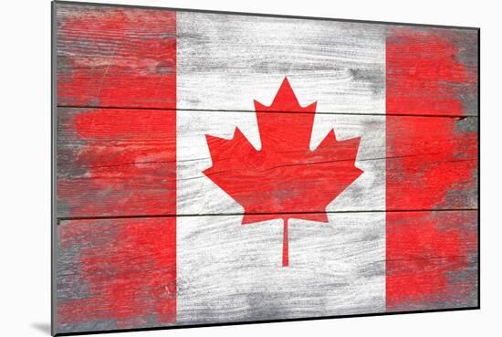 Canada Country Flag - Barnwood Painting-Lantern Press-Mounted Art Print