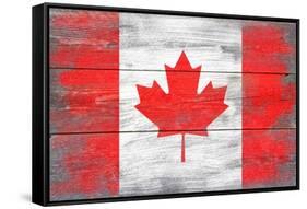 Canada Country Flag - Barnwood Painting-Lantern Press-Framed Stretched Canvas