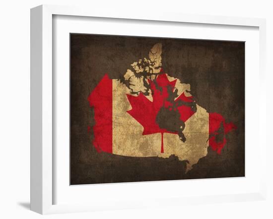 Canada Country Flag Map-Red Atlas Designs-Framed Giclee Print