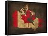 Canada Country Flag Map-Red Atlas Designs-Framed Stretched Canvas