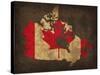 Canada Country Flag Map-Red Atlas Designs-Stretched Canvas