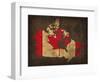 Canada Country Flag Map-Red Atlas Designs-Framed Premium Giclee Print