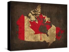 Canada Country Flag Map-Red Atlas Designs-Stretched Canvas